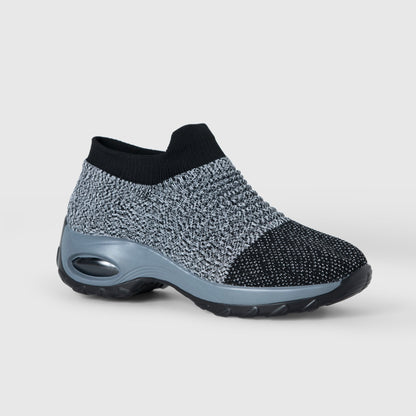 Breathable No-Tie Stretch Shoes - Grey