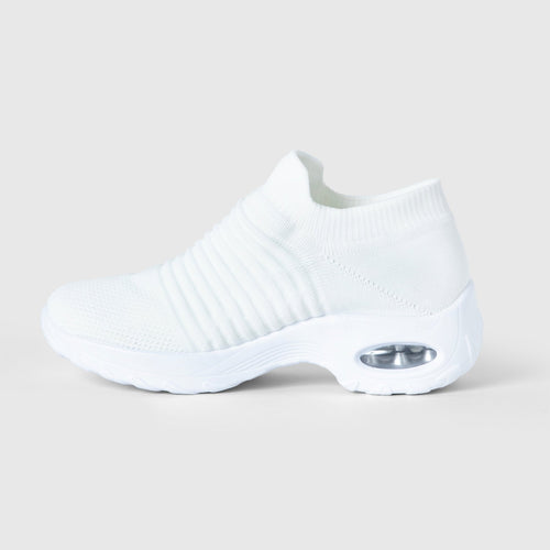 Breathable No-Tie Stretch Shoes - White