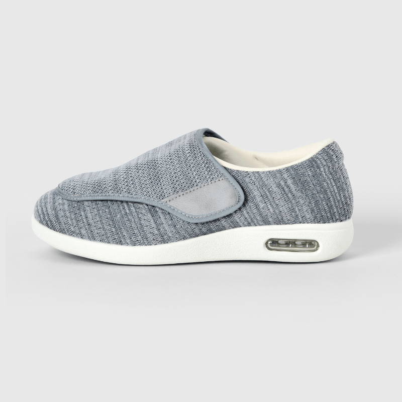 PROMPT Chloe Stretch No-Tie Wide Shoes w/ Adjustable Closure - Silver