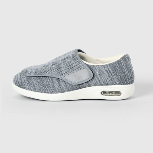 PROMPT Chloe Stretch No-Tie Wide Shoes w/ Adjustable Closure - Silver