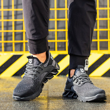 Ortho Reinforced Safety Steel Toe Boots - Grey